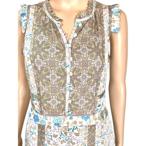 Marc By Marc Jacobs Folklore Boho Chic Silk Floral Print Dress Sz 4-6 Small - Picture 2 of 8